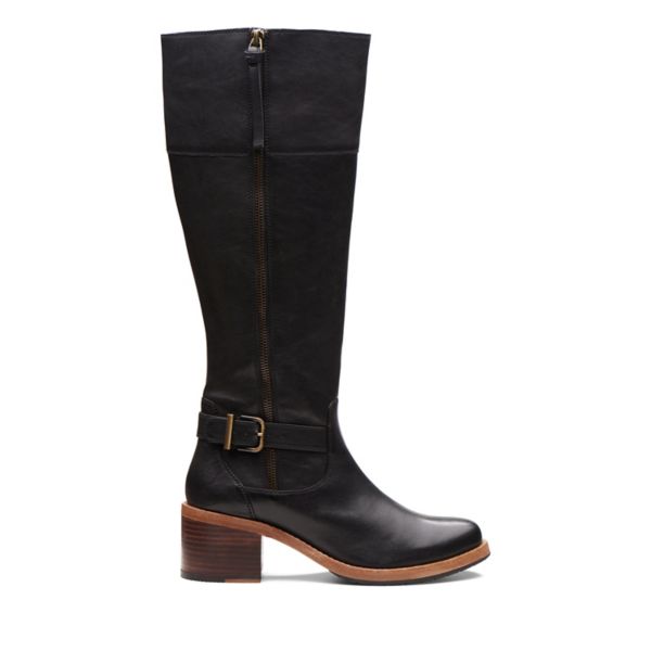 Clarks Womens Clarkdale Sona Knee High Boots Black | USA-386951